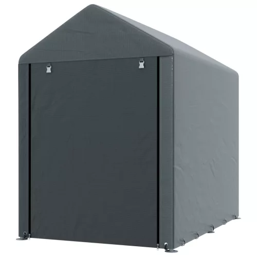 fészer, tárolósátor, robusztus és időjárásálló, acélváz, 1,2x1,8x1,6m, sötétszürke