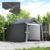 sátor garázs 3x3 m Vízálló garázssátor feltekerhető ajtóval, szellőzőablakkal, meghosszabbított szélekkel, sötétszürke