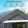 sátor garázs 3x3 m Vízálló garázssátor feltekerhető ajtóval, szellőzőablakkal, meghosszabbított szélekkel, sötétszürke