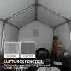 sátor garázs 3x3 m Vízálló garázssátor feltekerhető ajtóval, szellőzőablakkal, meghosszabbított szélekkel, sötétszürke