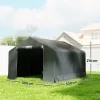 kerti fészer, kerékpársátor, cipzáras feltekerhető ajtó, fém váz, sokoldalú tárolás, sötétszürke