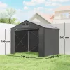 garázs 2,5x1,8 m Vízálló garázssátor feltekerhető cipzáras ajtóval és szellőzőablakkal Sötétszürke