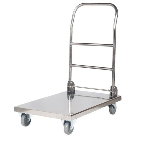 Stainless handcart made of acid-resistant steel, load capacity 330 kg