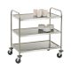 Stainless serving trolley made of acid-resistant steel with 3 shelves, load capacity 120 kg 57x94x97 cm