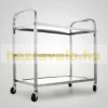 Rozsdamentes tálalókocsi zsúrkocsi saválló acélból 3 polccal 56x100x97,5 cm