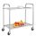 Stainless steel serving trolley with 2 shelves made of acid-resistant steel