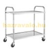 Stainless steel serving trolley with 2 shelves made of acid-resistant steel