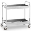 Stainless tea cart made of acid-resistant steel restaurant serving cart with 2 trays 95x50x95 cm