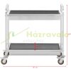 Stainless tea cart made of acid-resistant steel restaurant serving cart with 2 trays 95x50x95 cm