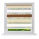 Striped roller blinds white-beige-brown 100x150 cm window shade without drilling 