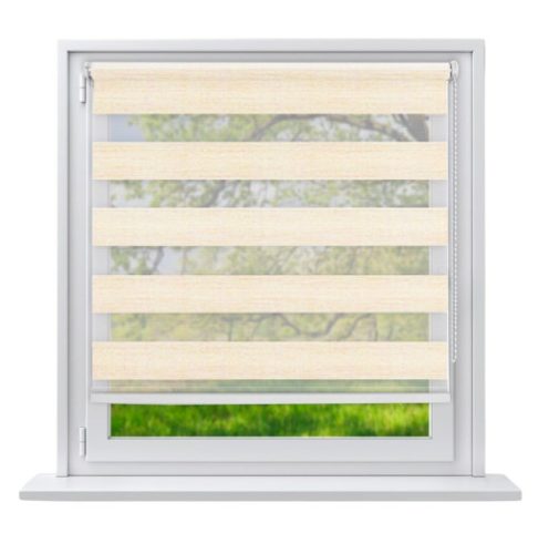 Striped roller blind sand-colored 100x150 window shade without drilling 