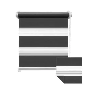 150x160 dupla sávos roló függöny szürke zebracsíkos ablak árnyékoló 150x150-es ablakhoz