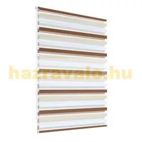   60x150 Sávos roló függöny fehér-bézs-barna fúrás nélküli ablak árnyékoló 