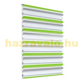   90x230 Sávos roló függöny zöld-fehér-szürke fúrás nélküli ablak árnyékoló 