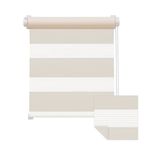 95x160 double blind striped blind curtain zebra stripe beige window shade slightly translucent. It is also good for a 90x150 window, but the length can be adjusted and it can also be completely rolled up 