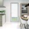 95x230 Striped blind curtain white wide double blind zebra stripe window shade slightly translucent. It is also good for 90° doors and windows, but the length can be adjusted and it can also be completely rolled up 