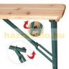 Beer table Cross-shaped garden picnic table with folding metal legs