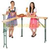 Beer table Cross-shaped garden picnic table with folding metal legs