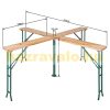 Beer table Cross-shaped garden picnic table with folding metal legs