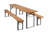 Beer bench beer table set - Beer table and 2 beer bench set, Set with folding metal legs