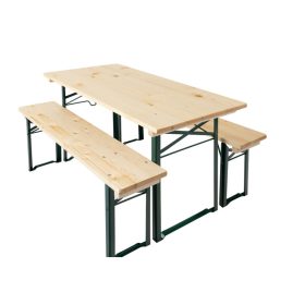   Sörsátor szett 110 cm sörasztal és 2 db sörpad 6 fő számára alkalmas kerti bútor garnitúra 