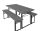 Beer tent set 110 cm beer table and 2 beer benches gray garden furniture set suitable for 6 people 