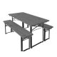 Beer tent set 110 cm beer table and 2 beer benches gray garden furniture set suitable for 6 people 