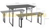 Beer tent set 110 cm beer table and 2 beer benches gray garden furniture set suitable for 6 people 