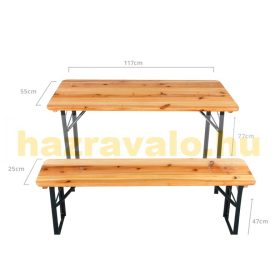   Sörsátor szett 117 cm sörasztal és 2 db sörpad 6 fő számára alkalmas