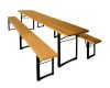 Beer bench beer table set extra size 220 cm - Beer table and 2 beer bench set, Set with folding metal legs