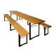 Beer bench beer table set extra size 220 cm - Beer table and 2 beer bench set, Set with folding metal legs