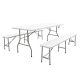 Beer bench set 3-piece white folding garden patio set outdoor patio furniture garden furniture