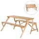 Beer set 2 in 1 folding garden set made of pine wood 138 x 130 x 73 cm