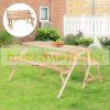 Beer set 2 in 1 folding garden set made of pine wood 138 x 130 x 73 cm