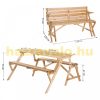 Beer set 2 in 1 folding garden set made of pine wood 138 x 130 x 73 cm