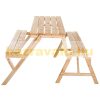 Beer set 2 in 1 folding garden set made of pine wood 138 x 130 x 73 cm