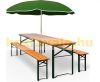 Beer bench beer table set - Beer table and 2 beer bench set, Set with folding metal legs