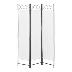   Spanyolfal törtfehér térelválasztó paraván 3 darab díszes panel 120x171 cm 