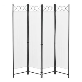   Spanyolfal törtfehér térelválasztó paraván 4 darab díszes panel 160x171 cm