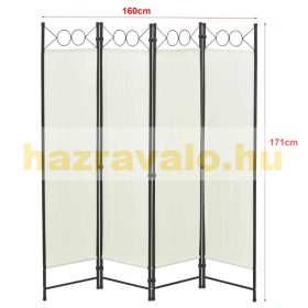   Spanyolfal törtfehér térelválasztó paraván 4 darab díszes panel 160x171 cm