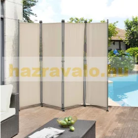   Kültéri spanyolfal térelválasztó, harmonika paraván 170x215 cm bézs
