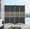 Outdoor partition wall, accordion screen 170x215 cm black