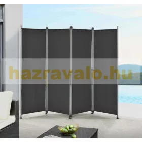   Kültéri spanyolfal térelválasztó, harmonika paraván 170x215 cm fekete