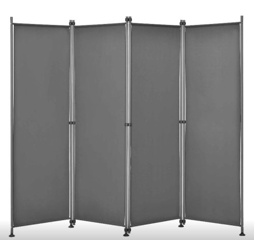 Outdoor partition wall, accordion screen 170x215 cm gray