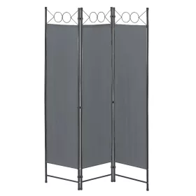   Spanyolfal, térelválasztó paraván 3 darab díszes panel 120x171 cm sötétszürke színben