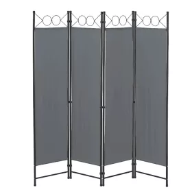 Spanyolfal, térelválasztó paraván 4 darab panel 160x171 cm sötétszürke színben