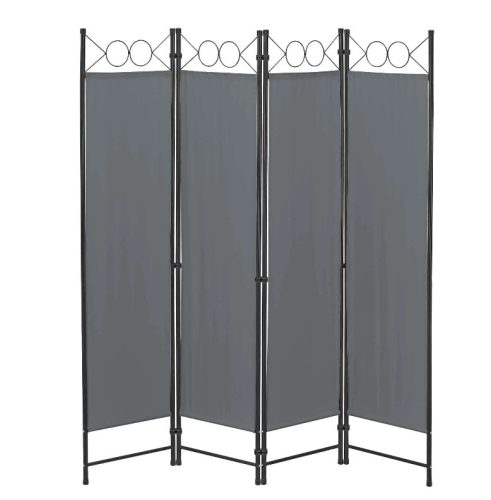 Spanish wall, partition screen 4 decorative panels 160x171 cm in dark gray color