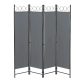 Spanish wall, partition screen 4 decorative panels 160x171 cm in dark gray color