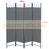 Spanish wall, partition screen 4 decorative panels 160x171 cm in dark gray color