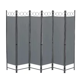 Spanyolfal, térelválasztó paraván 6 darab panel 240x171 cm sötétszürke színben